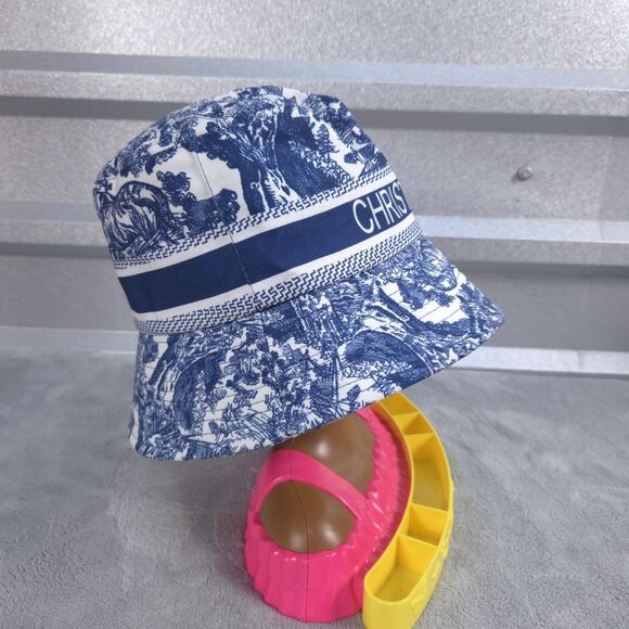 Christian Dior Dioriviera D Bobby Blue White Bucket Hat One Size Women's/Men's - Picture 7 of 10